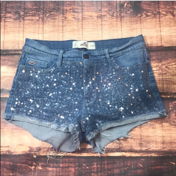 Hollister Pants - Hollister Sequin Denim Jean Shorts 29 9 Sparkle